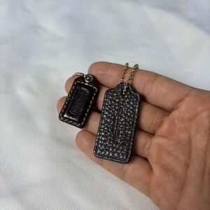 Coach Leather Hangtag Set Mahogany Brown Pebbled Smooth Replacement Bag Charms